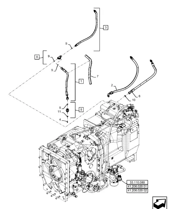 48174318 - Шланг гидравл. 793мм рул. сист. TGT8/Mg.