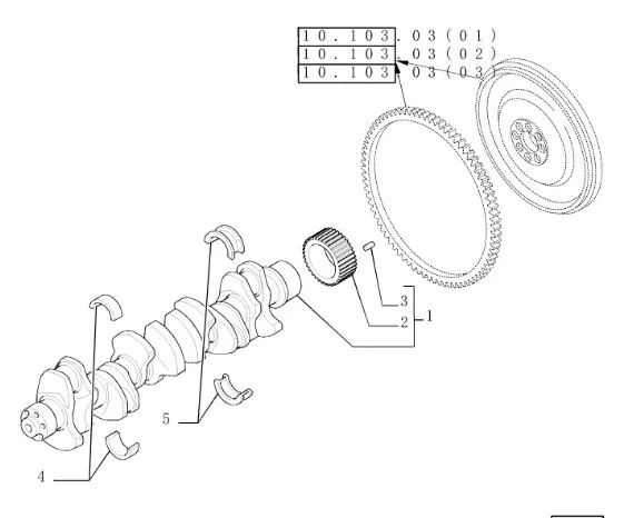 2991840 - Вкладыш упорный зелен. коленвала ДВС Cursor10 CR